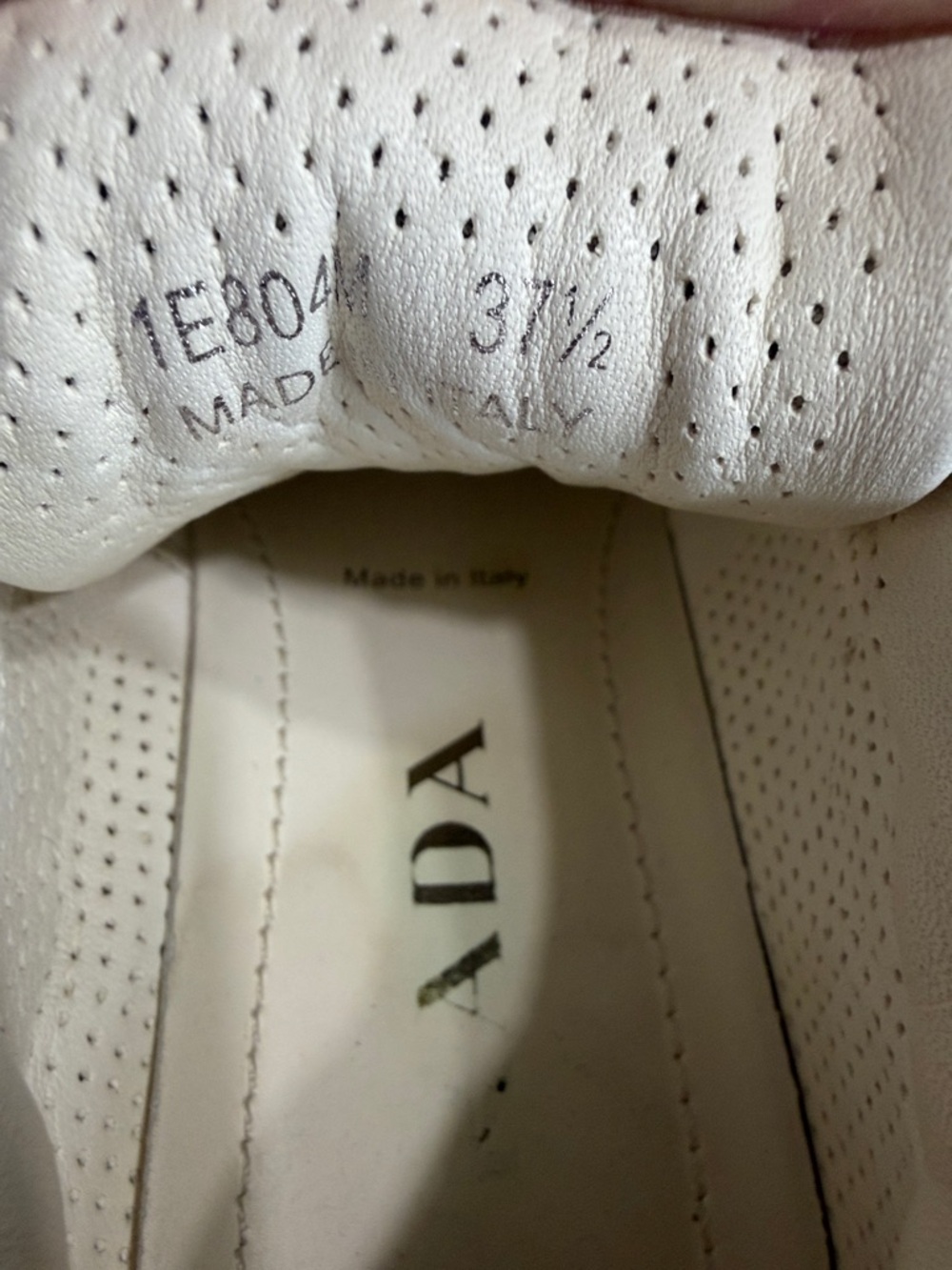 Prada Women’s Cream and Gold Leather Platform Sneakers - Picture 9 of 13